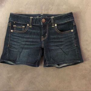 Dark Wash American Eagle Midi Shorts